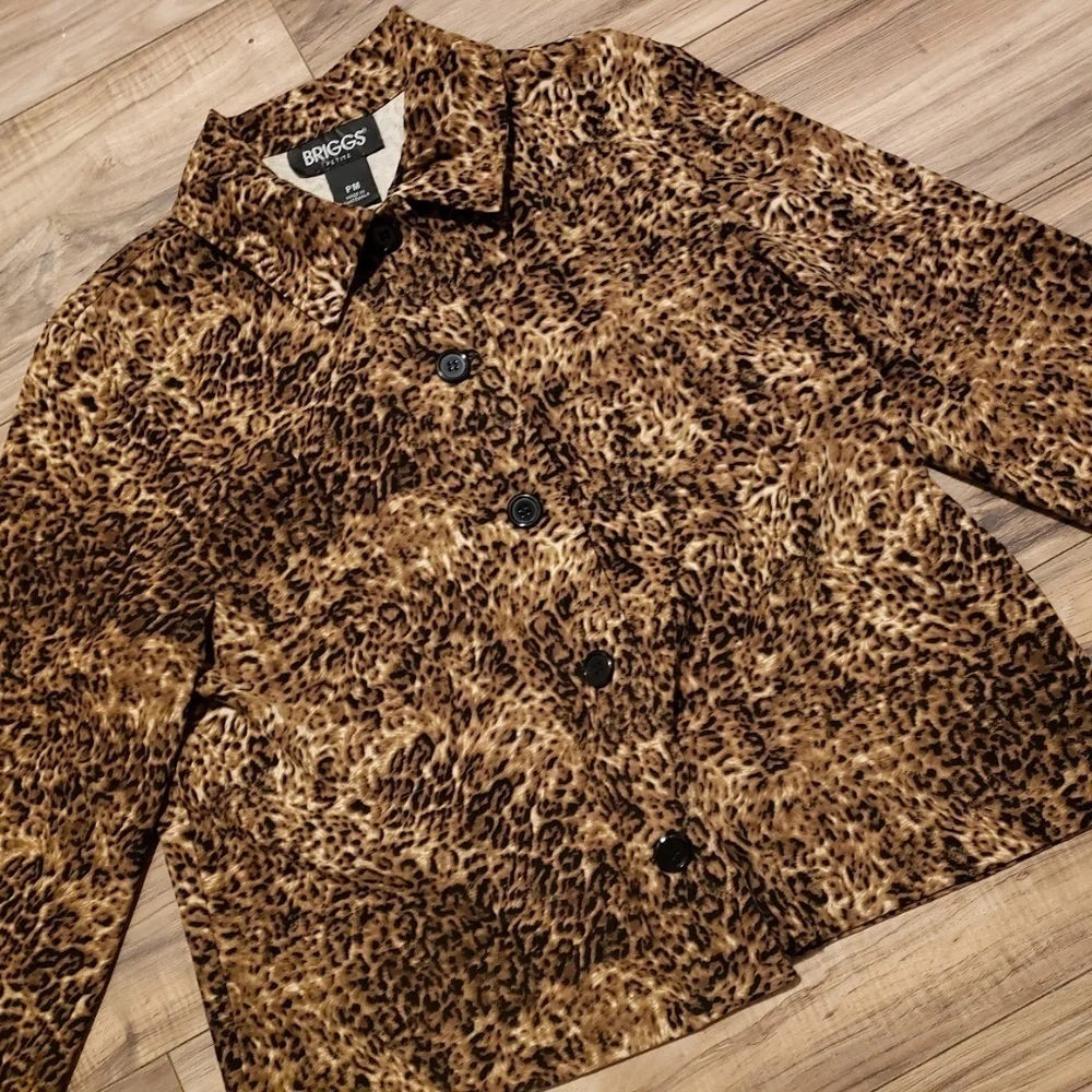 Womens Briggs Petite Cheetah Jacket Blazer Size PM - Picture 10 of 15